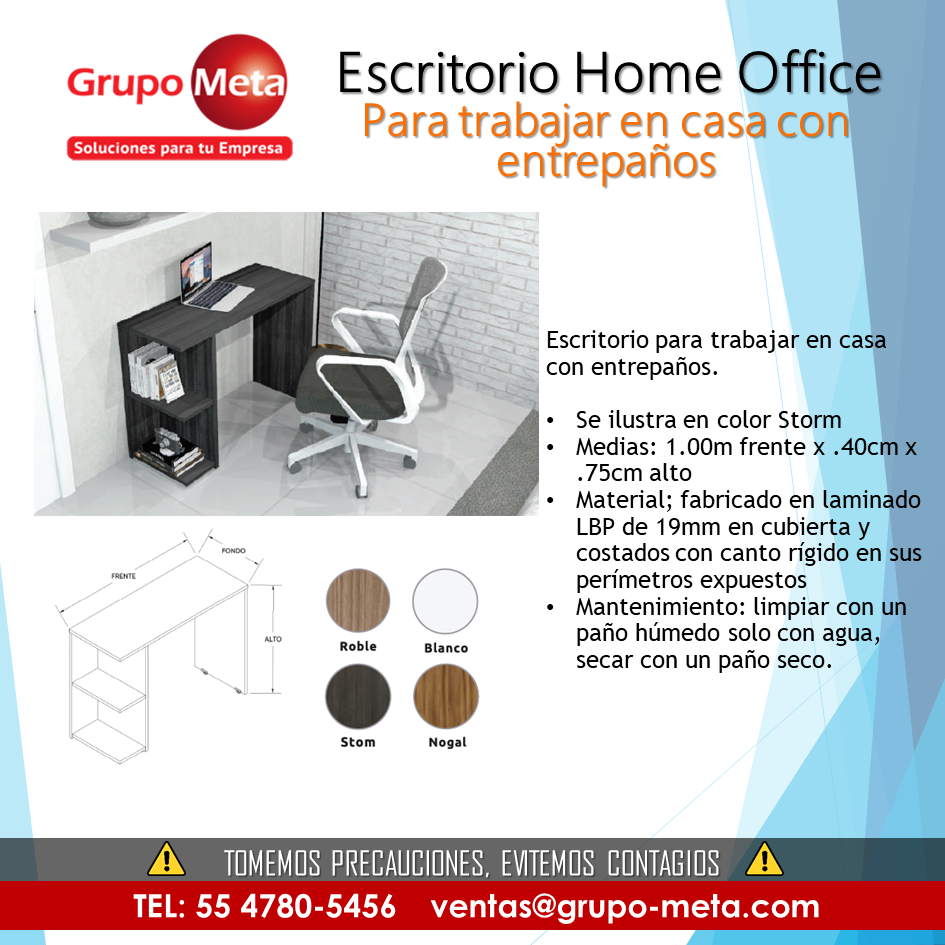 ESCRITORIO HOME OFFICE CON ENTREPANOS